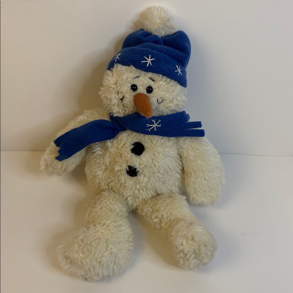 Gund Snowman Blowout Blue hat and scarf Christmas Holiday plush 13 stuffed toy